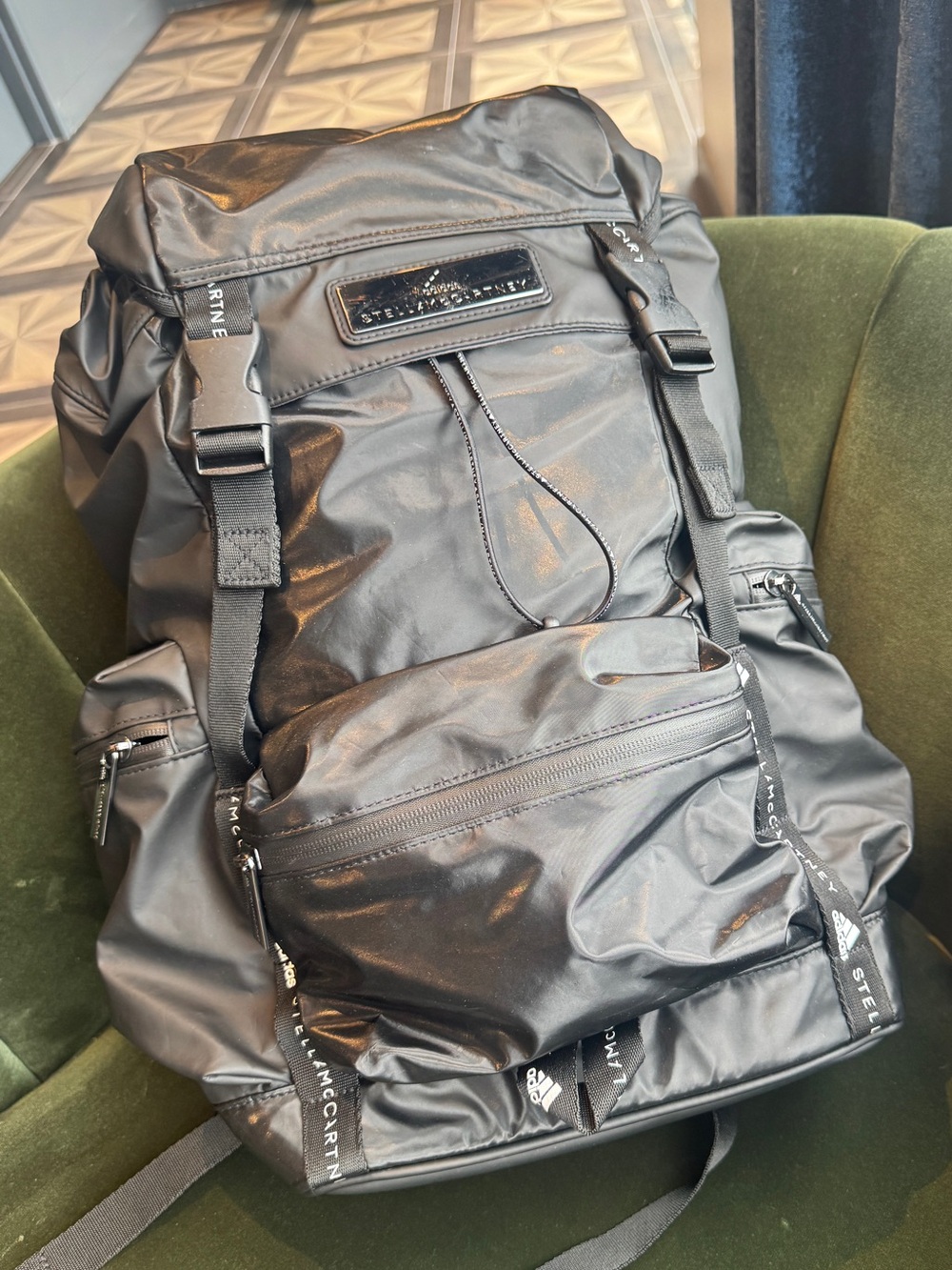 Adidas by Stella McCartney Black Backpack Travel Gym Laptop Bag Large